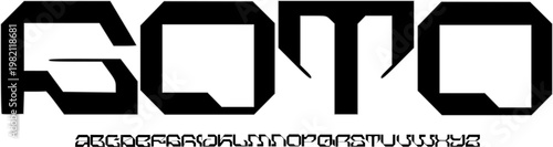 Goto Futuristic Tech Font Alphabet – Bold Geometric Display Typeface with Cyberpunk Sci-Fi Style for Gaming UI, Tech Branding, Esports Logos & Digital Typography Design