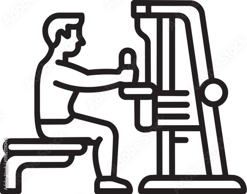 Man working out on a seated chest press machine