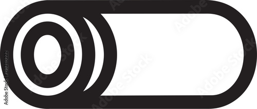 A black and white image of a roll of film