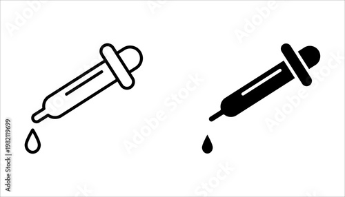 Eye dropper icon on white background. Simple vector illustration for graphic and web design
