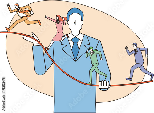 人々の成長を手助けする男性