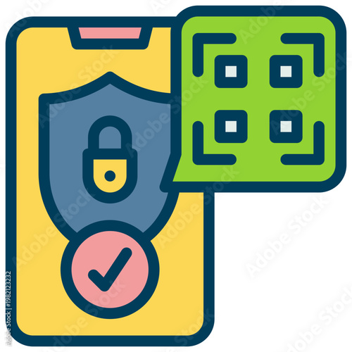 lock qr code scan payment method trustsite secure filled outline icon