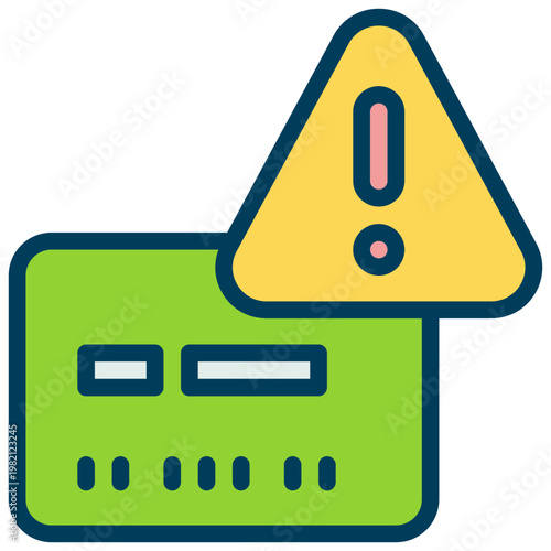 credit card payment method popup alert message filled outline icon