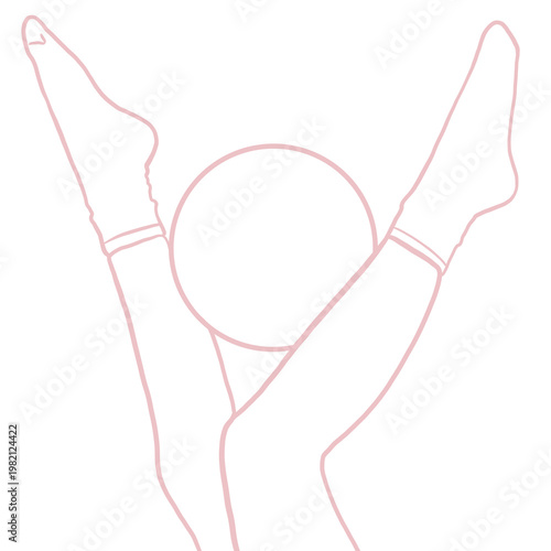 Woman With Ball Exercise Line Art Tattoo