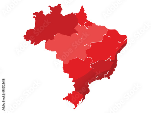 Geographical representation of brazil with varying intensity color shading across states