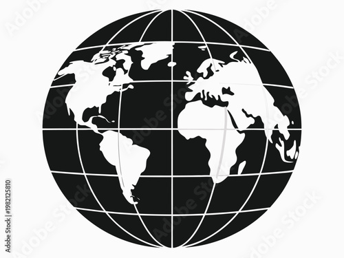 A classic depiction of a globe with latitude and longitude lines