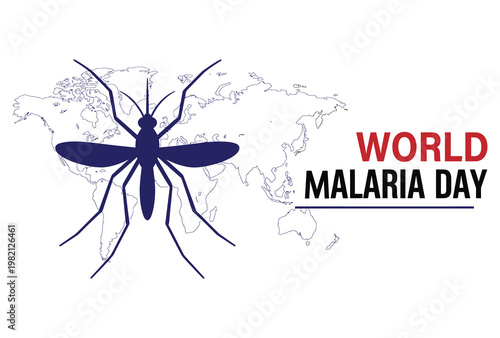 World malaria day awareness featuring an anopheles mosquito and world map