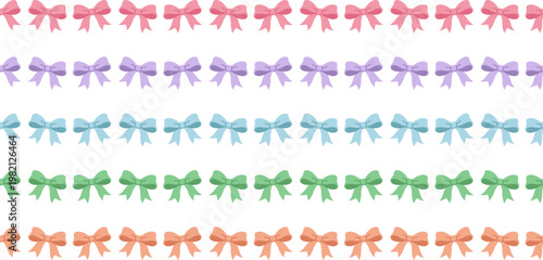 可愛いリボンの装飾用の罫線ライン。（Cute ribbon decorative border lines.）
