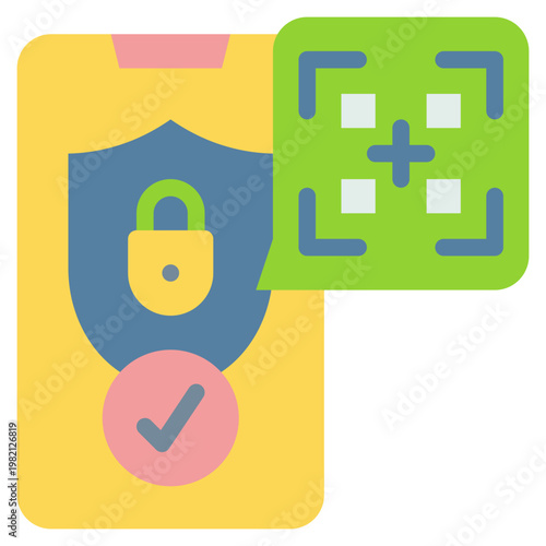 lock qr code scan payment method trustsite secure flat style icon