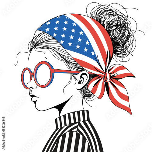 american man with american flag