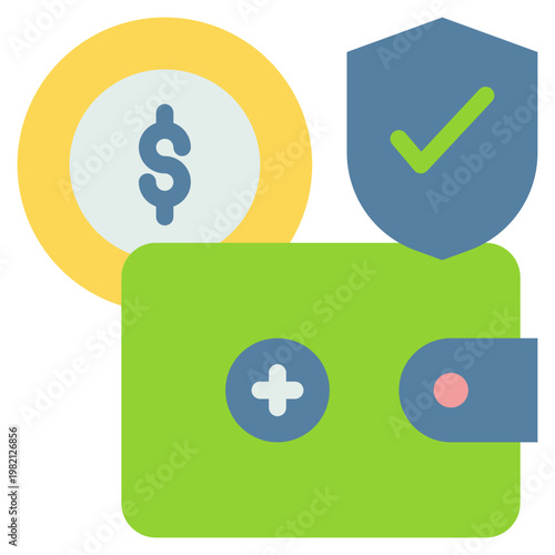 money cash payment method add secure protect trustsite flat style icon