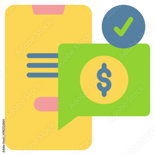 online payment method cash data recomend message flat style icon