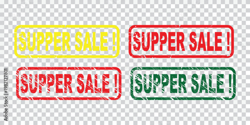 Super Sale Red Rubber Stamp Set with Clean and Distressed Versions