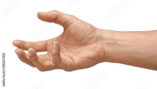 realistic human open hand gesture vector illustration on transparent background