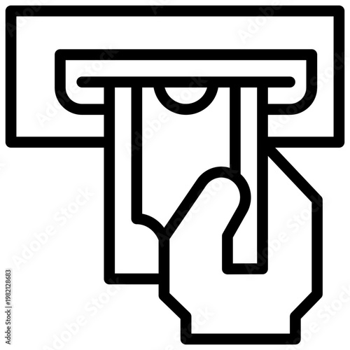 atm withdraw exchange payment cash simple line icon