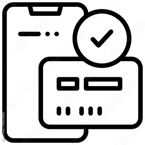 credit card online payment method check trustsite verify simple line icon