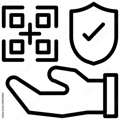 qr scan payment method trustsite secure simple line icon