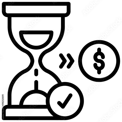 waiting pending payment secure check simple line icon