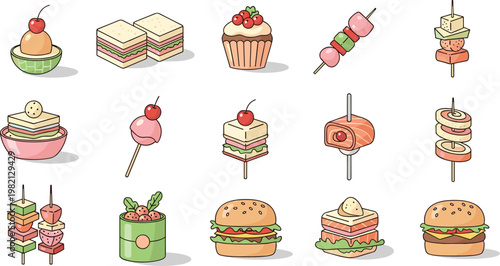 Cute cartoon fruit characters collection set with smiling apple banana grape orange strawberry pear and more playful food mascots isolated on white background