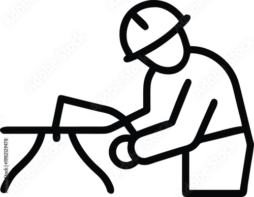 Number 7, black vector illustration, flat design