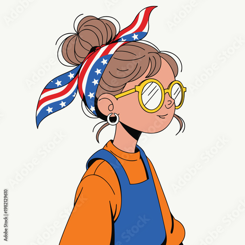 little girl with headphones