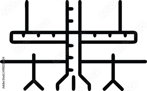 cracked concrete beam with exposed steel reinforcement rods vector illustration