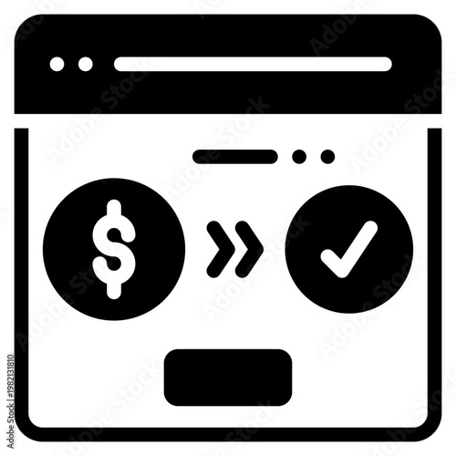 online payment method panding success shopping solid glyph icon