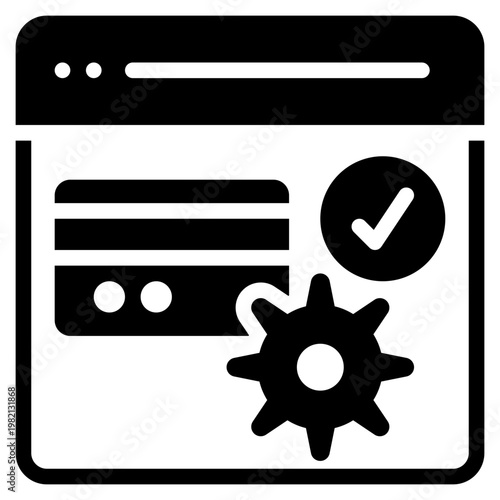 payment method setting secure trustsite online solid glyph icon