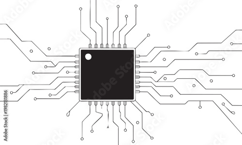 microchip electronics hardware embedded system board component vector