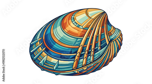 Vibrant Colorful Shell Marine Life.