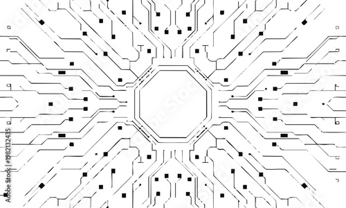 circuit motherboard schematic radial wiring network vector background