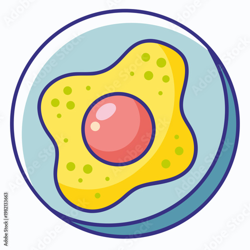 A Stylized Fried Egg on a Plate