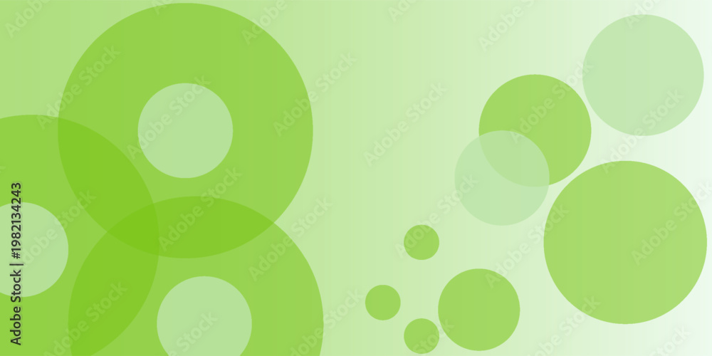 Fototapeta premium Abstract Green Overlapping Circles and Rings Background