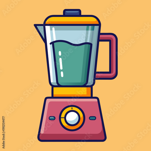 Cartoon Blender With Green Liquid Inside