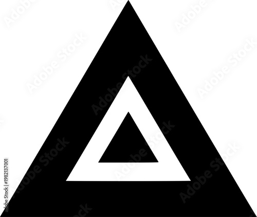 Geometric Triangle in Focus: A striking monochrome image of nested triangles, symbolizing balance, strength, and a modern aesthetic.