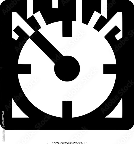 Precise Timing: An eye-catching close-up of a monochrome clock, elegantly depicting time and measurement with a simple yet compelling style.