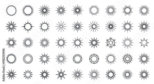 Collection of gear icons and shapes.