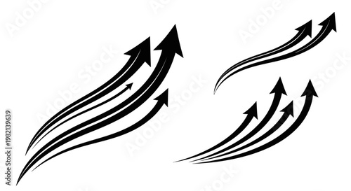 Foto Abstract arrows showing upward growth and progress.