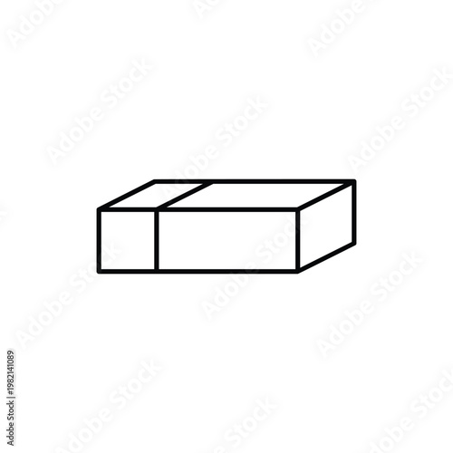 A simple illustration of a rectangular prism with an attached smaller cube structure