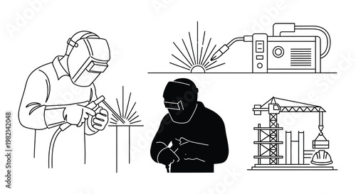 Welding and construction an illustrative depiction of industrial work