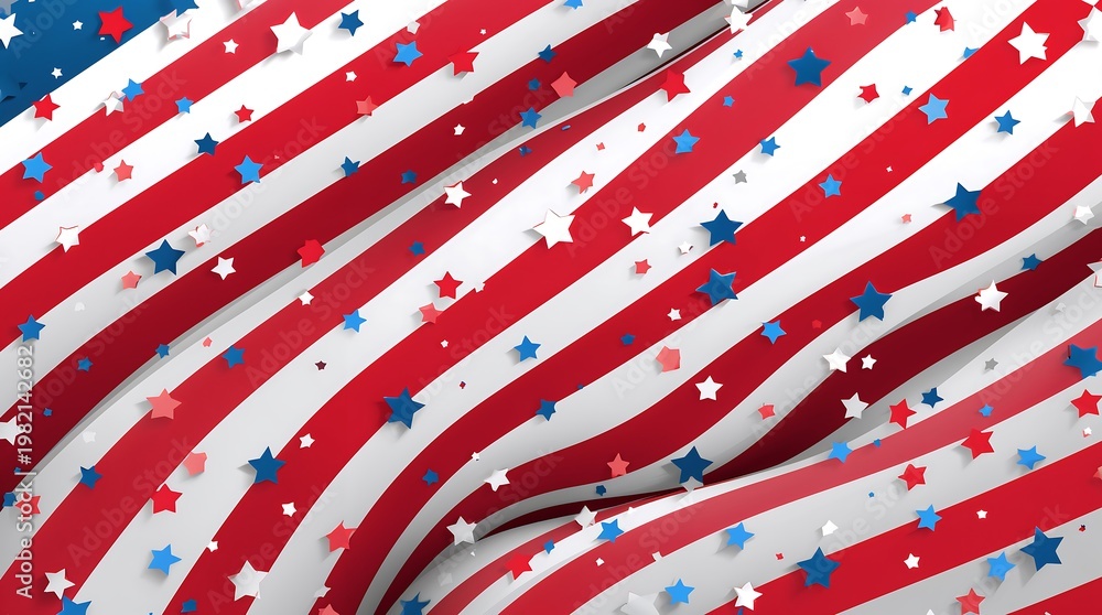 Obraz premium American flag pattern with red, white, and blue stars and stripes