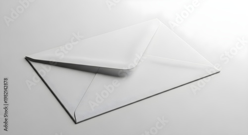 Blank white envelope mockup isolated on white background
