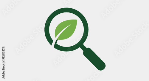 Magnifying Glass Focusing on Green Leaf.