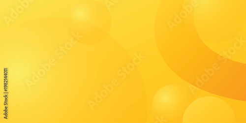 Abstract bright yellow background with soft gradient floating 3d spheres