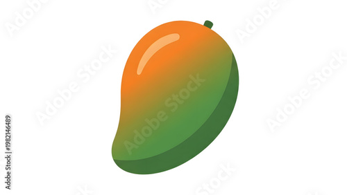 Mango fruit illustration green and orange gradient