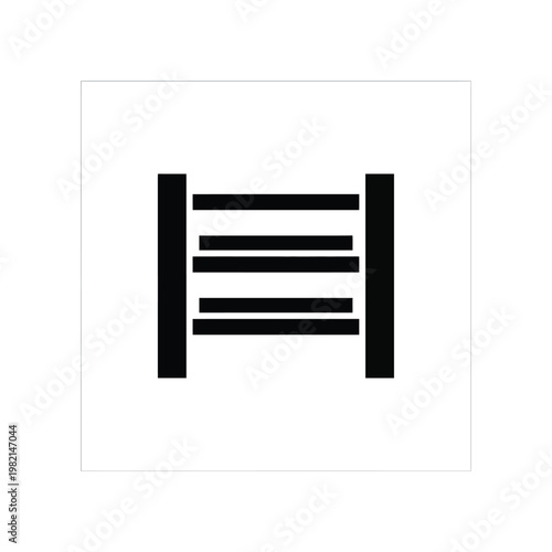 Minimalist black shelf with horizontal bars