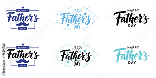 Happy fathers day unique calligraphy watercolor designs for celebrating dad's special day