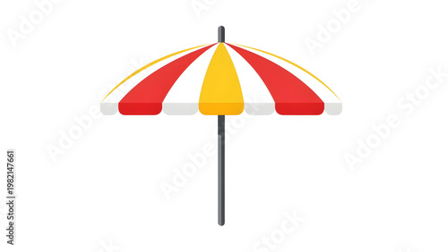 Colorful beach umbrella icon red white yellow