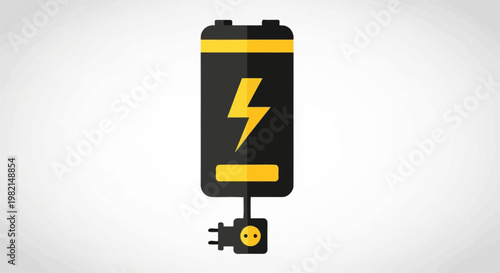 Battery icon with lightning bolt and plug.