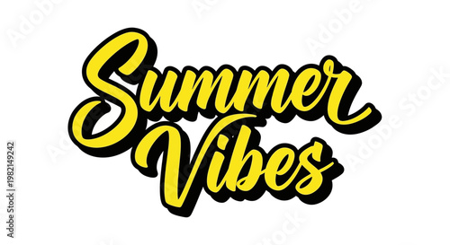 Summer Vibes text illustration creates lively graphic design